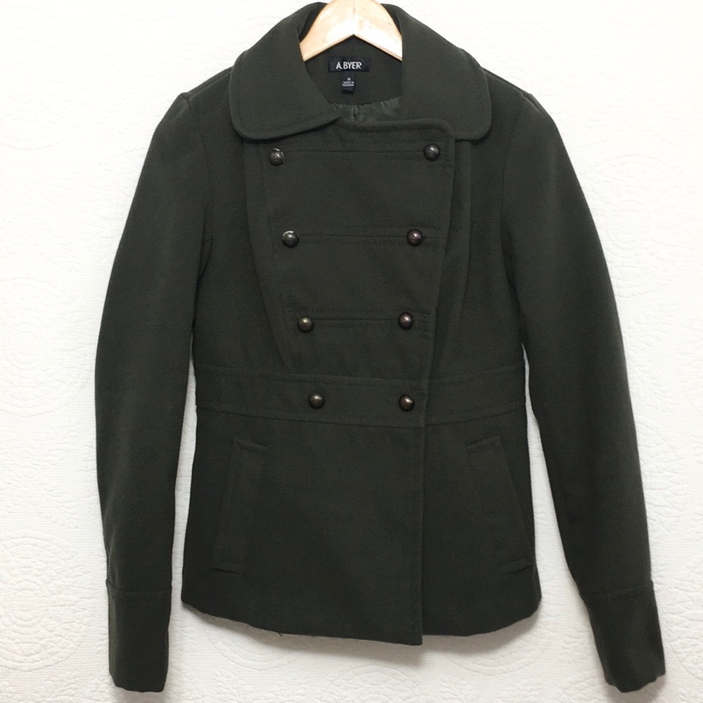 A. Byer Green Polyester Button Jacket *NWOT*
